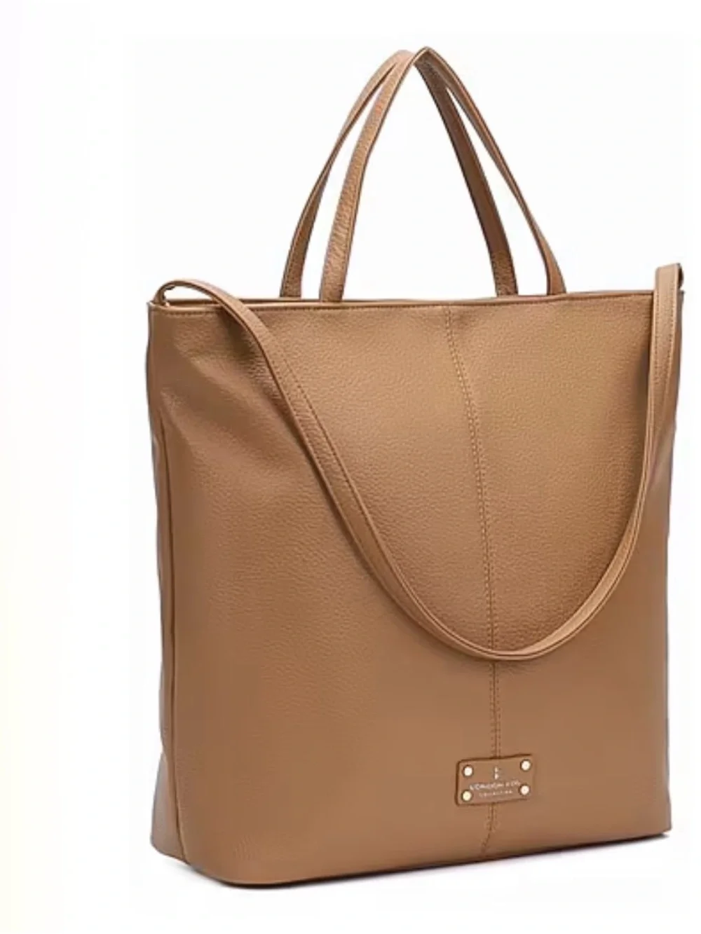 London Fog Tan Pebble Tote with Shoulder Strap